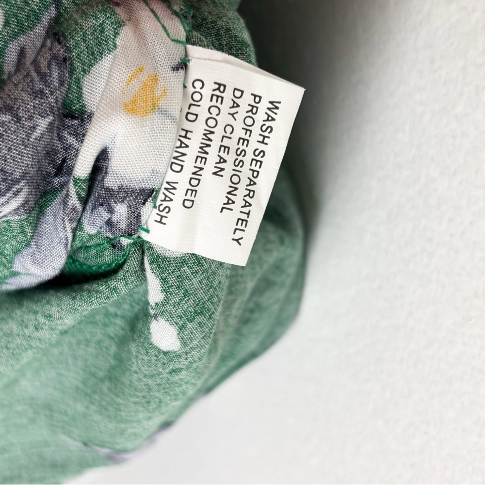 Jaase Anthropologie Green Floral Wide Leg Jumpsuit Sz L - Picture 8 of 8